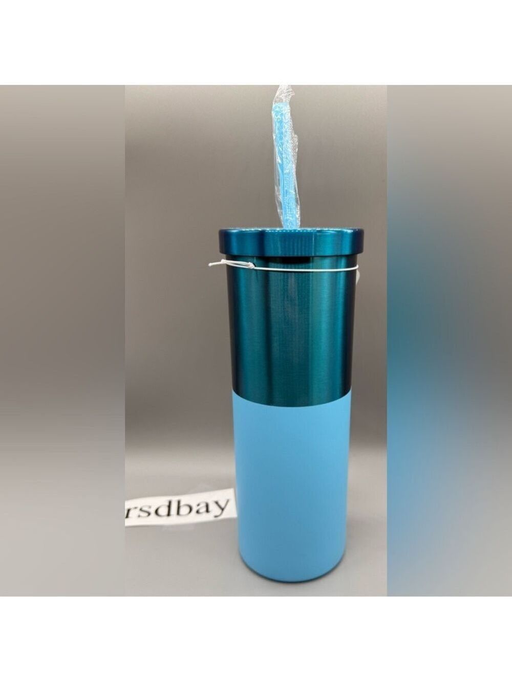 Dunkin ' BLUE Polished/Matte Stainless Steel Sipper Tumbler 20oz - NWT - Picture 2 of 5
